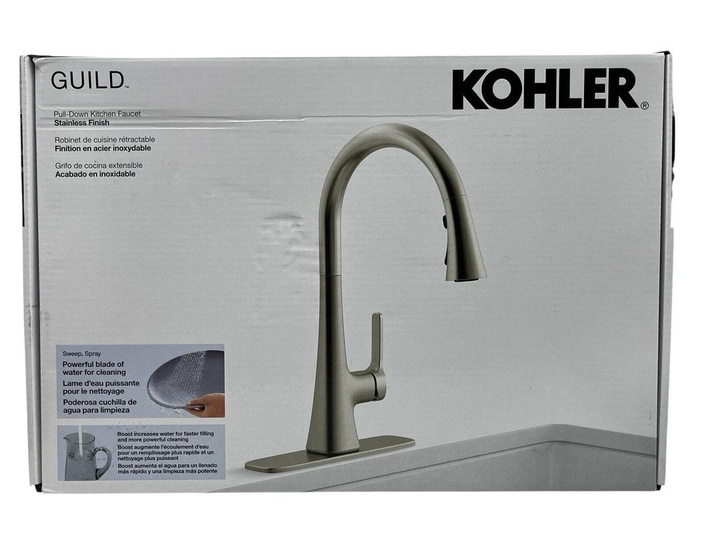 Kohler Guild K-R33912-VS Pull-Down Kitchen Faucet 3-Function Stainless