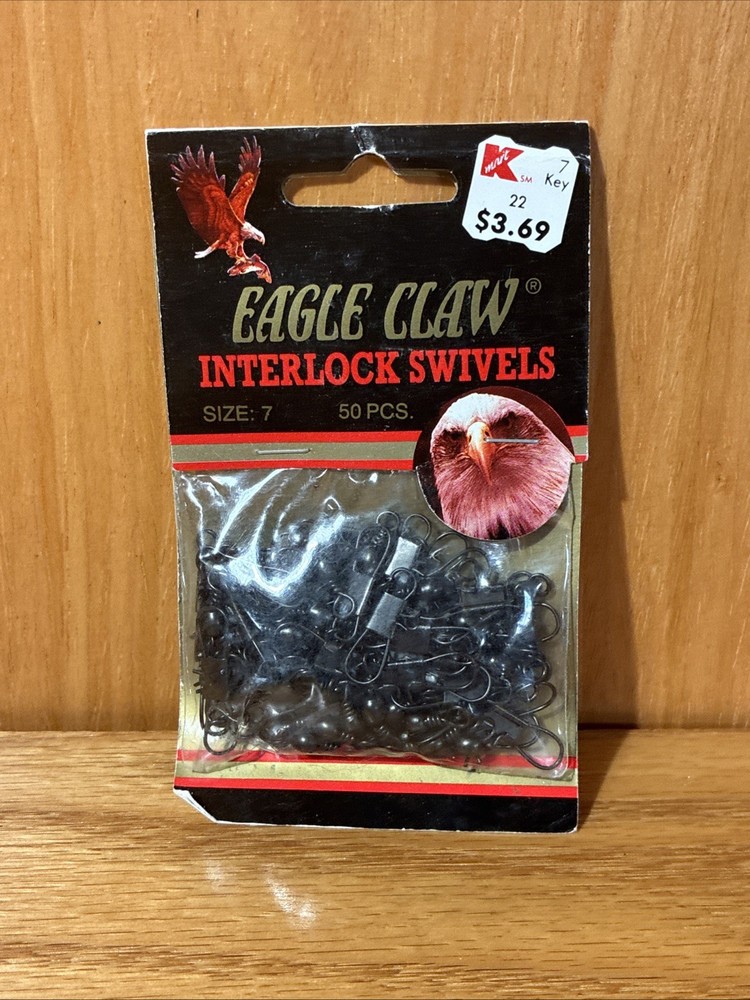 Vintage Eagle Claw Interlock Swivels, size 7, W/ 50 pieces.