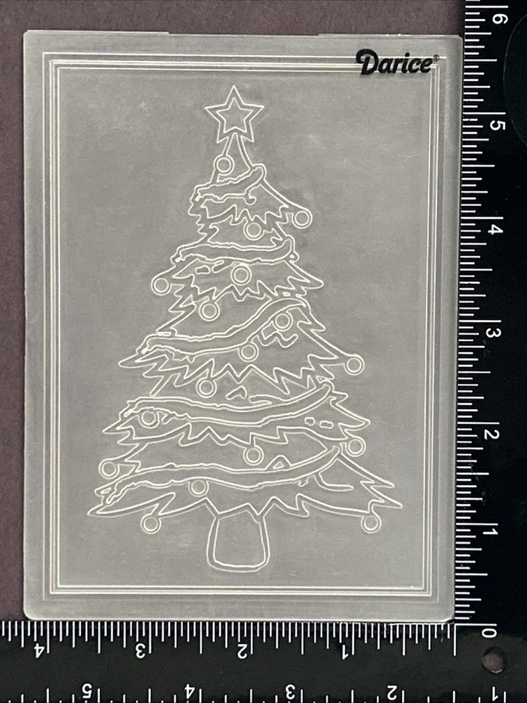 Darice Embossing Essentials Folder Christmas Tree Background Scrapbooking