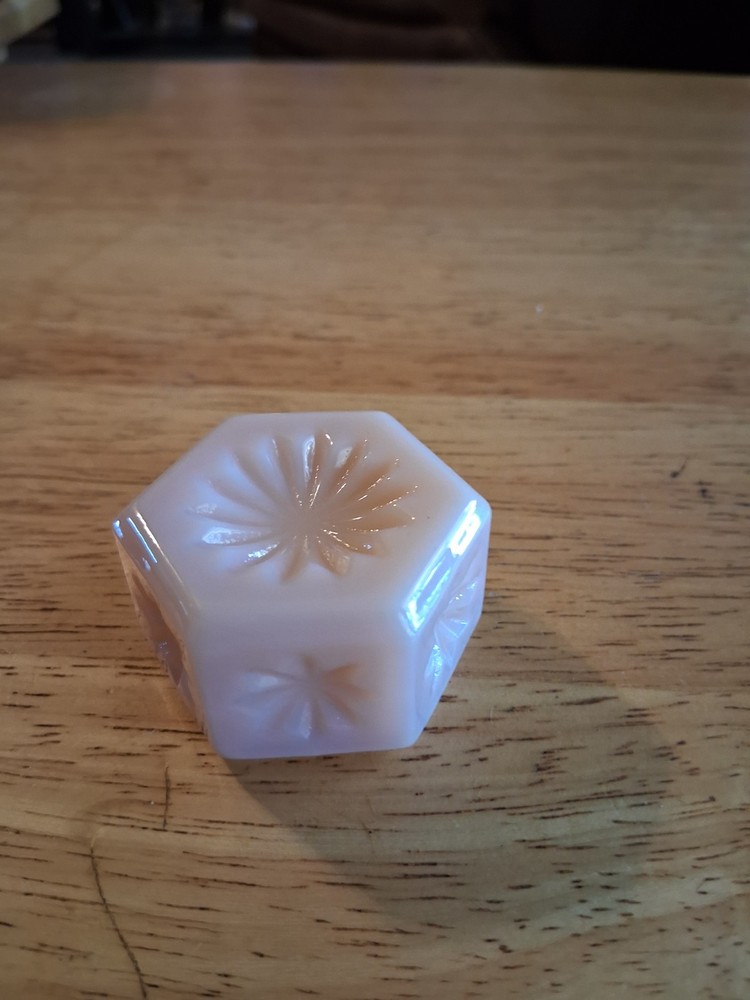 Hexagonal Light Pink Glass Open Salts Cellars