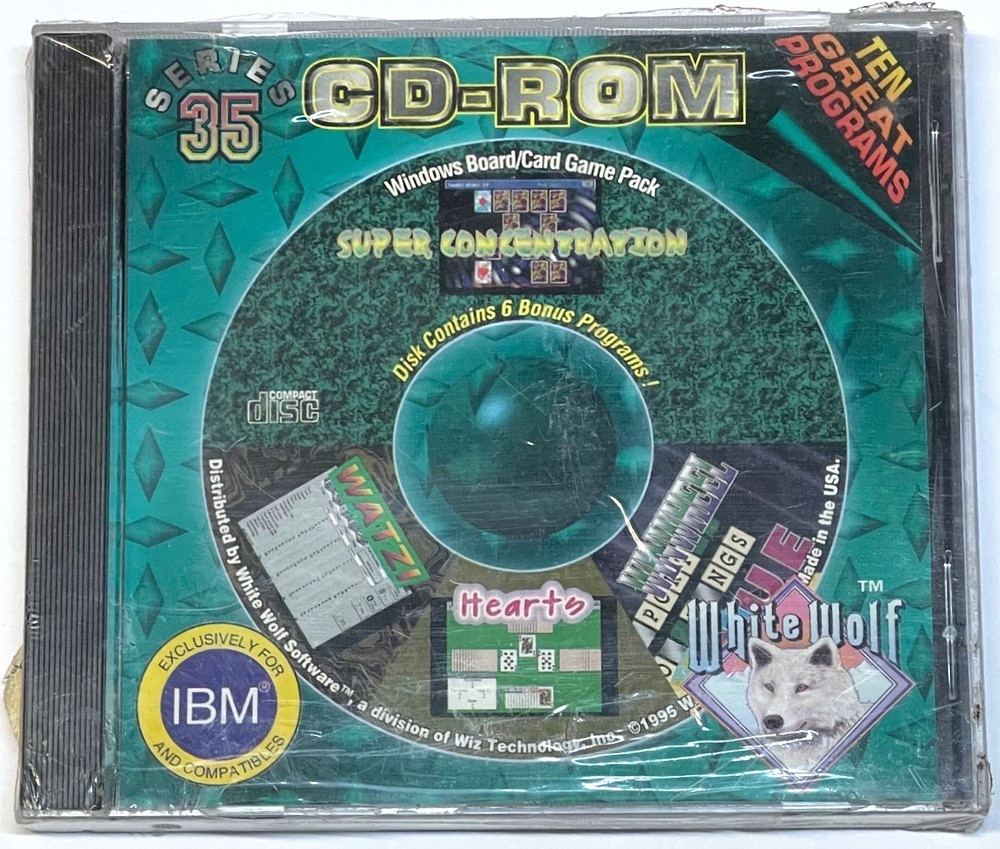 White Wolf Software Series 35 - 10+6 Great Programs 1995 CD ROM - New & Sealed.