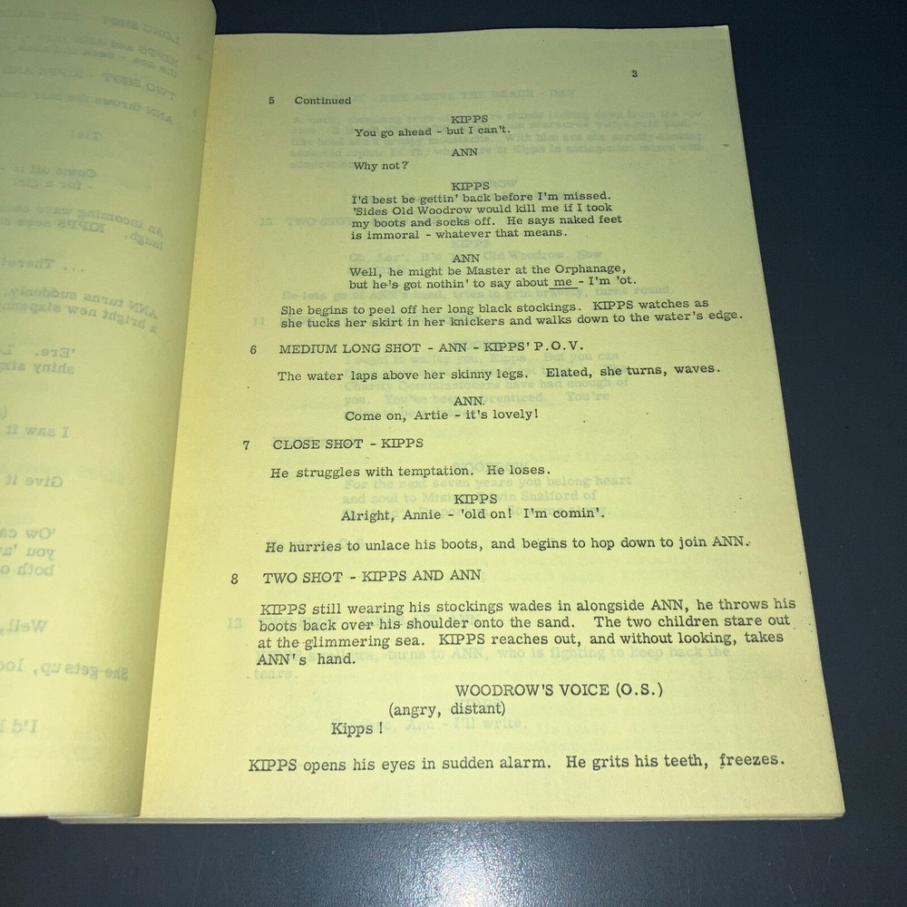HALF A SIXPENCE (4/1/66) H.G.Wells Musical / Preliminary Script / LTD DIST. +COA