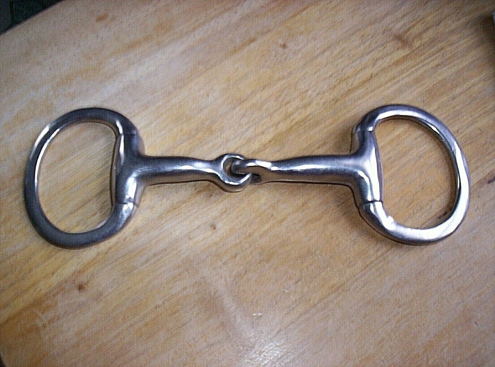 Gently Used Stainless Eggbutt Snaffle Bit  4"  Mouth