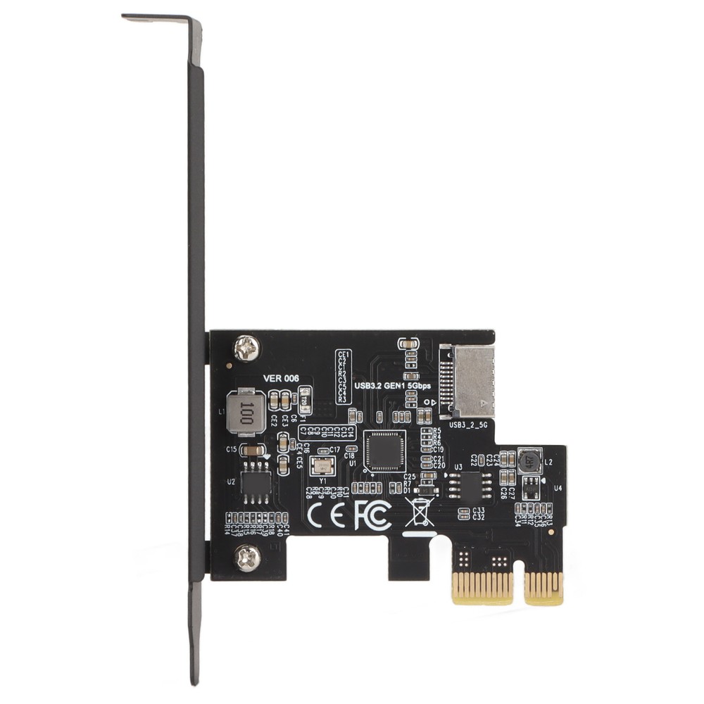 (Black) PCI-E To USB3.2 GEN1 Front USB C Expansion Card 5Gbps Type E