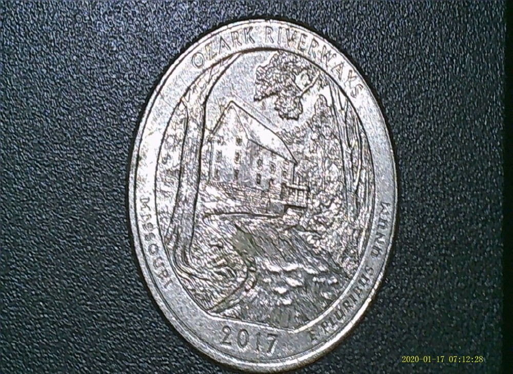 2017-P Ozark Riverways Quarter DDR Error Coin