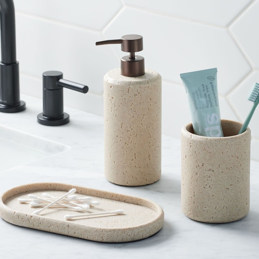 Faux Stone Toothbrush Holder