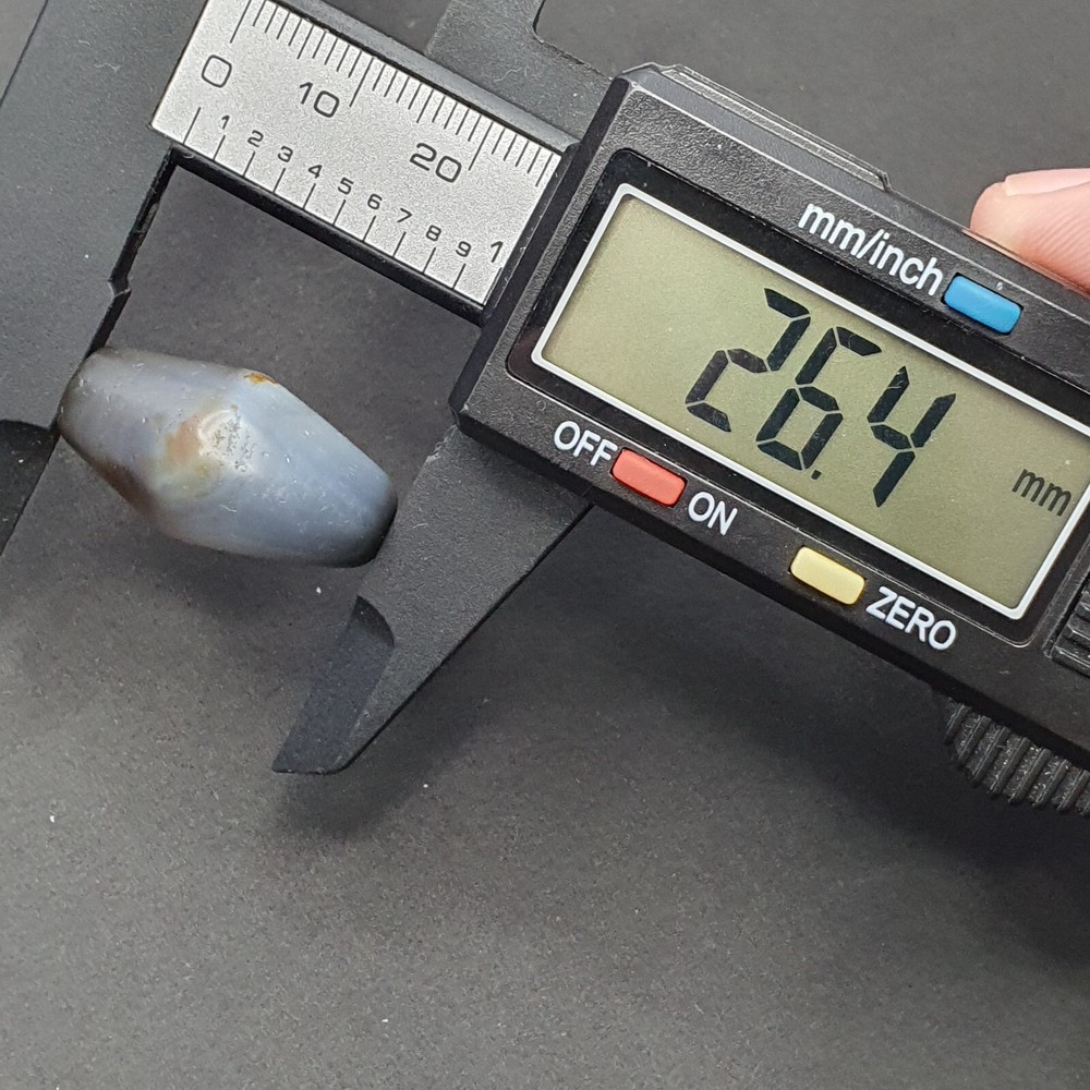 Antique Persian Himalayan Blue Chalcedony Agate Bead