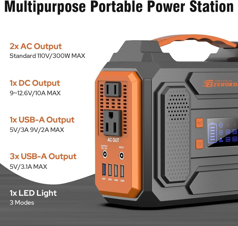 Portable Solar Generator 300w Power Station Foldable 60w Solar Panel New