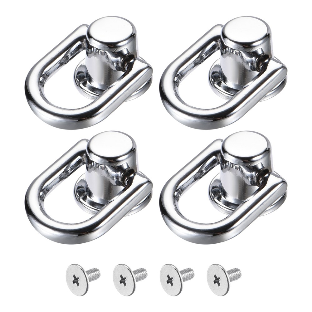 D Ring Stud Screw Ball Post Head(12mm/0.47")4Pcs, Silver White