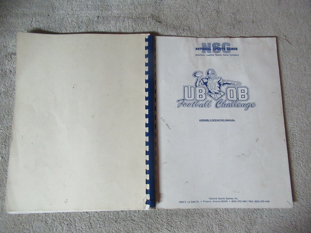 UB QB NSC arcade game manual