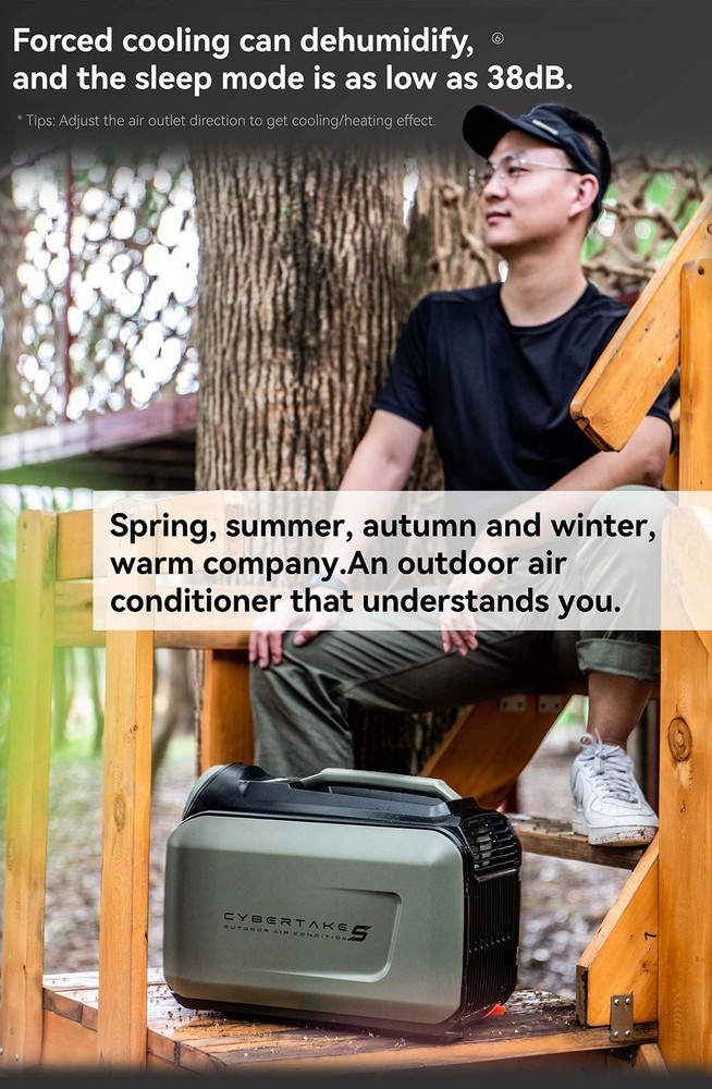 CYBERTAKE S1 Pro Portable Air Conditioner with Panasonic Compressor for Camping