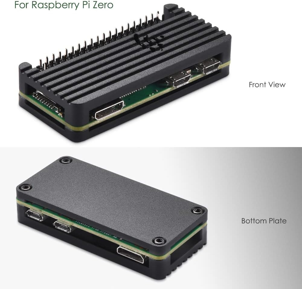 Pi Zero Aluminum Case Kit with Pin Header, OTG Hub, HDMI Adapter, On/Off Switch