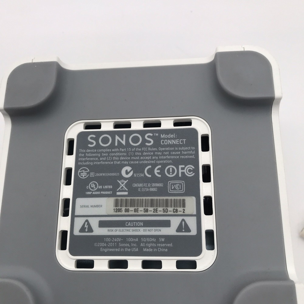 Sonos CONNECT White Audio Component w/ Volume Control, Power & RCA Cables