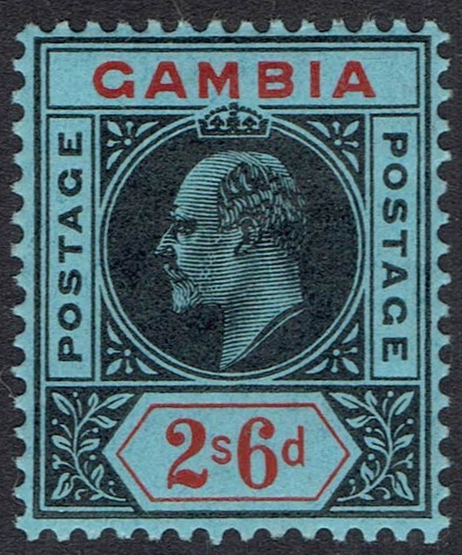 GAMBIA 1909 KEVII 2/6