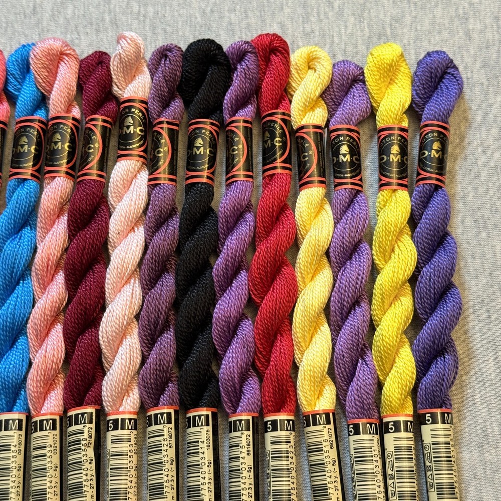 20 DMC Coton Perle Size 5 Thread 100% Cotton Assorted Colors No Repeats