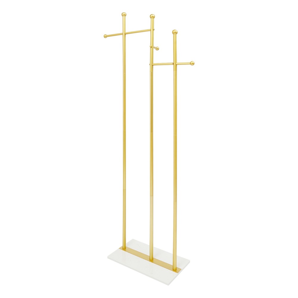 Clothes Rack, Freestanding Coat Tree With Multiple Hooks, Metal Garment Rack