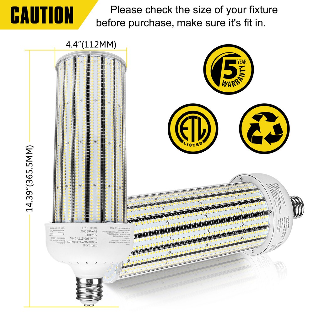 LED Corn Light Bulb 250W E39 Large Base Bulb,6000K Warehouse Industrial Lighting