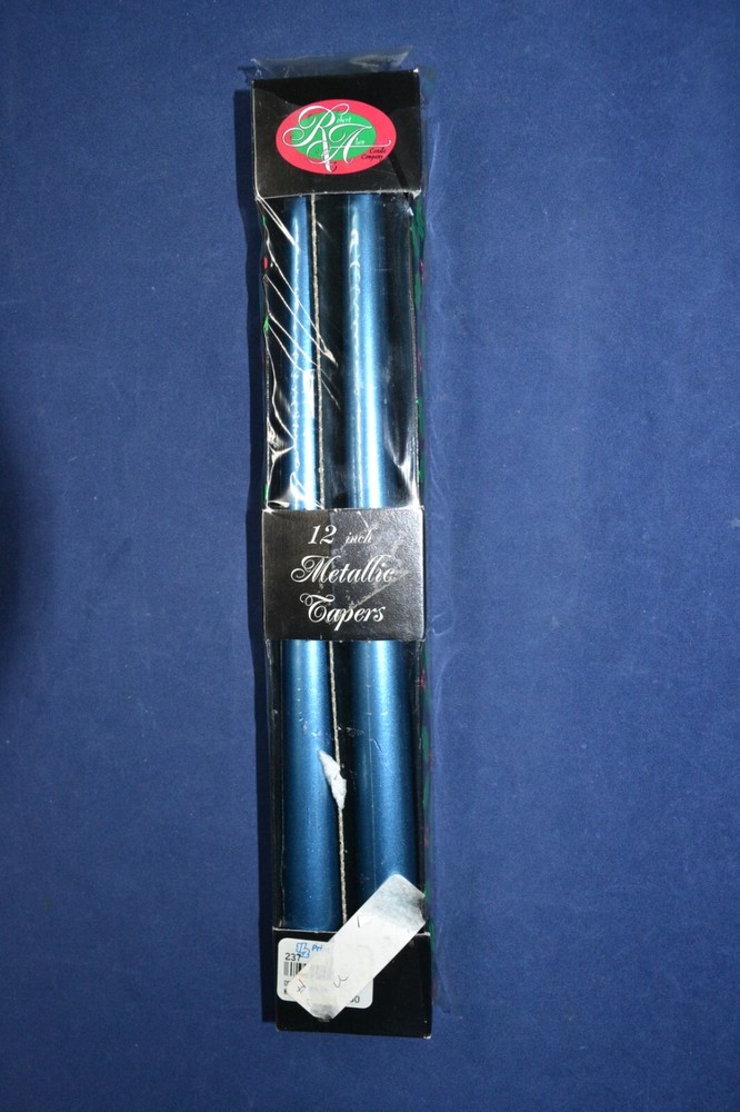Vintage Robert Alan 12" Metallic Blue Tapers
