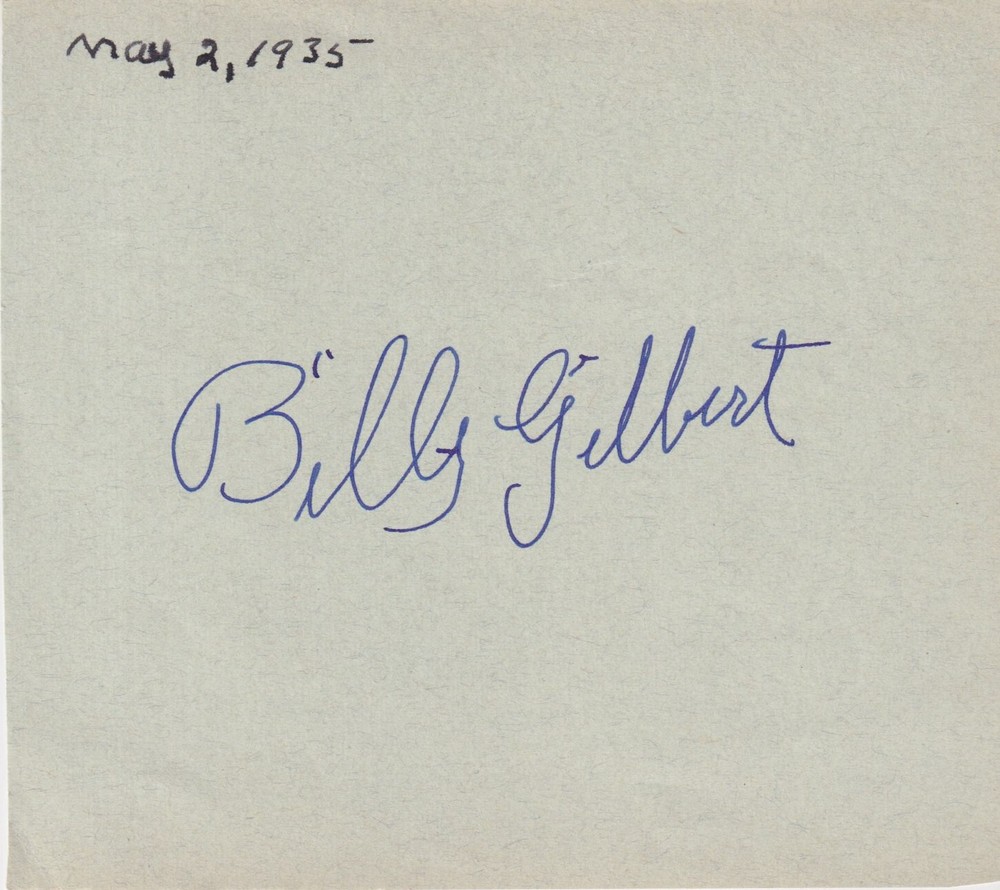 Billy Gilbert signed album page