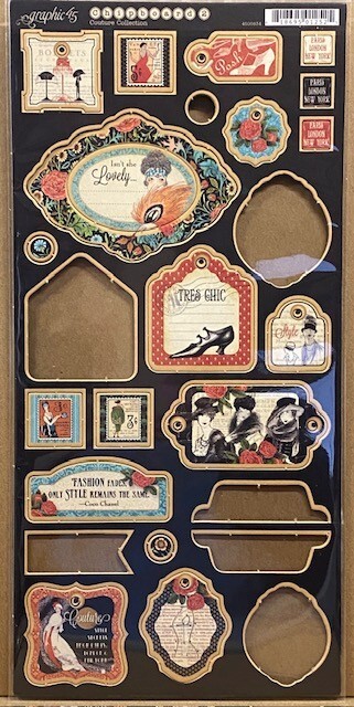 Graphic 45, Couture, Chipboard