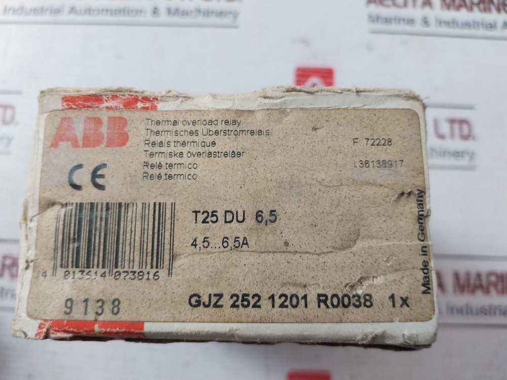 ABB T25 DU 6.5 Thermal Overload Relay
