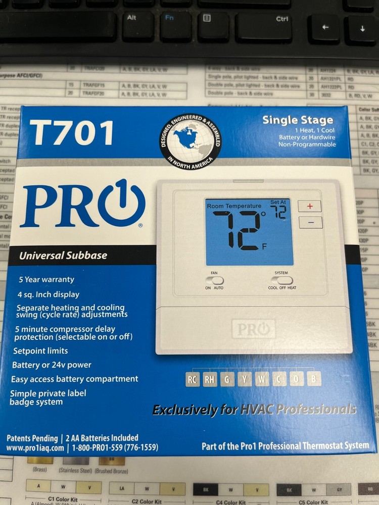 Pro1 T701 Digital Non-Programmable Thermostat (1H/1C)