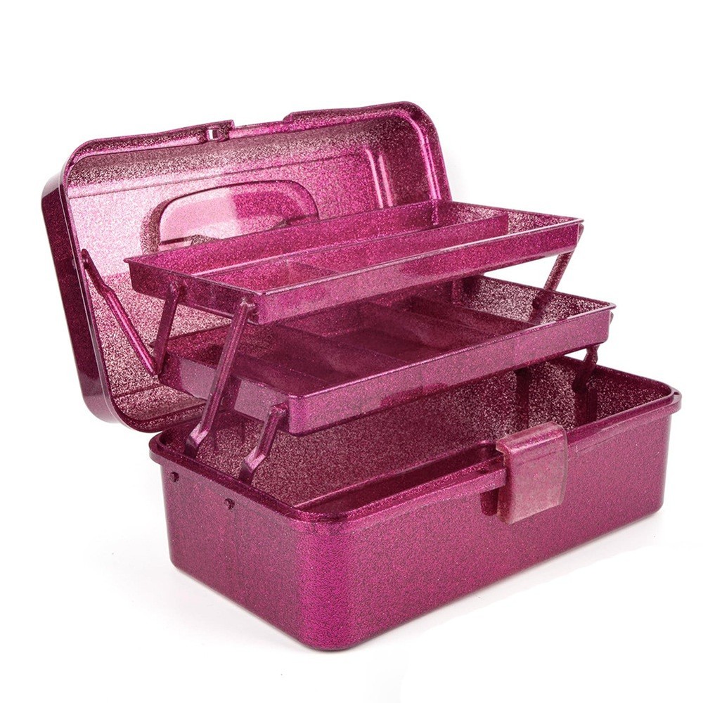 Glitter  & Craft Tool Storage Box,3-Layer Stackable Carry Tackle Box Sewing6946