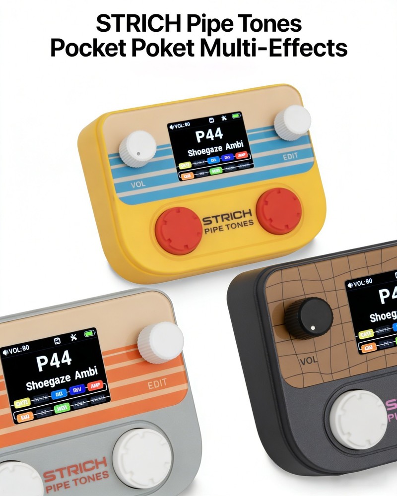 STRICH Pipe Tones Pocket Multi-Effects Processor with Foot Pedal (Orange)