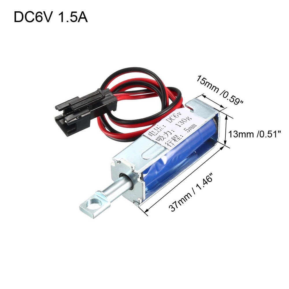 DC 6V 1.5A 5mm Electromagnetic Solenoid Lock Pull Type for Cabinet Door Lock