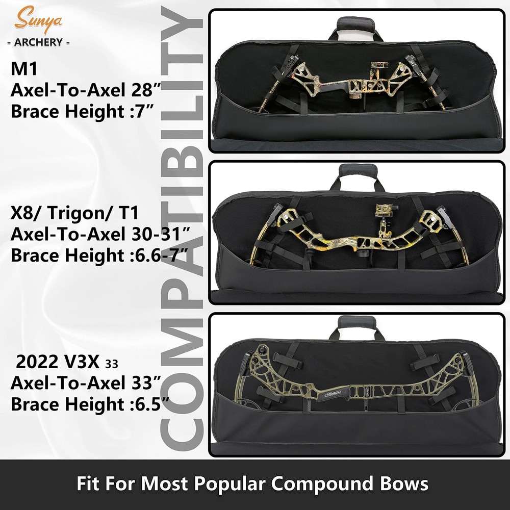 SUNYA Compound Bow Case with Molle System - Neoprene Bow String Protection & Pad