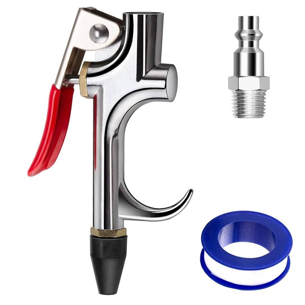 Air Compressor Accessory Blow Gun 1/4" NPT Standard Quick Fitting Rubber Tip