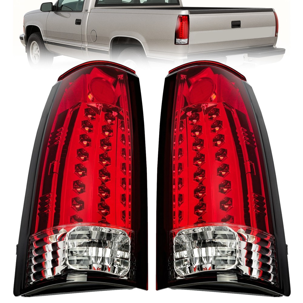 Pair LED Tail Lights For 1988-1998 Chevy Silverado Suburban Tahoe Blazer Yukon