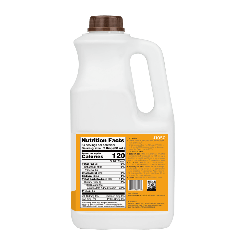 Tea Zone Orange Syrup (64oz), J1050