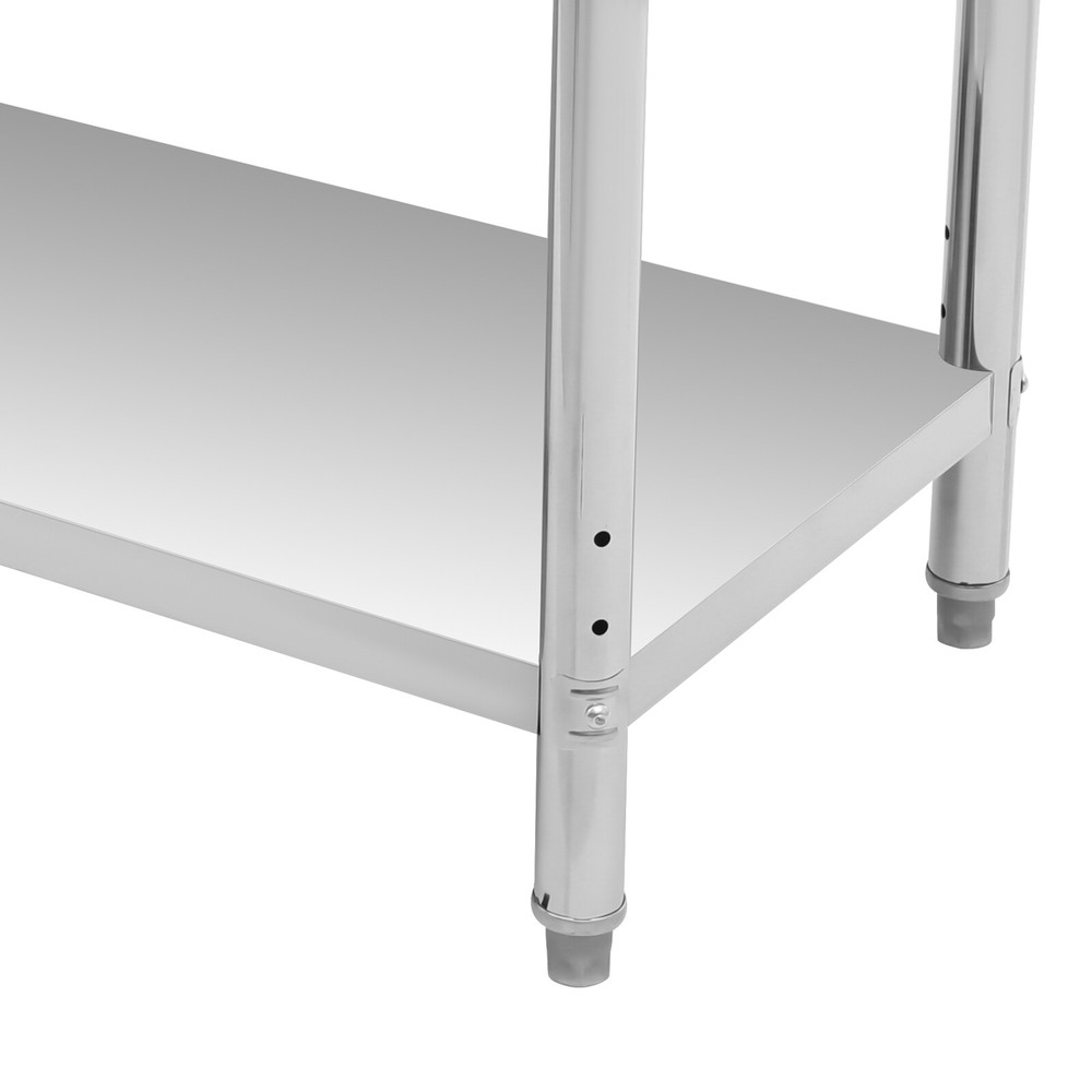 48*24*35-36" Adjustable Commercial Work Table With Backsplash Silver Work Table