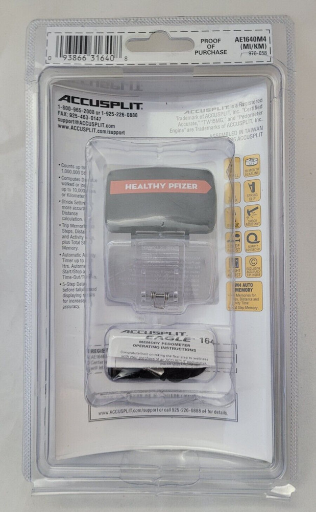Step Distance Pedometer Accusplit Eagle Activity Wellness Walking Running Miles