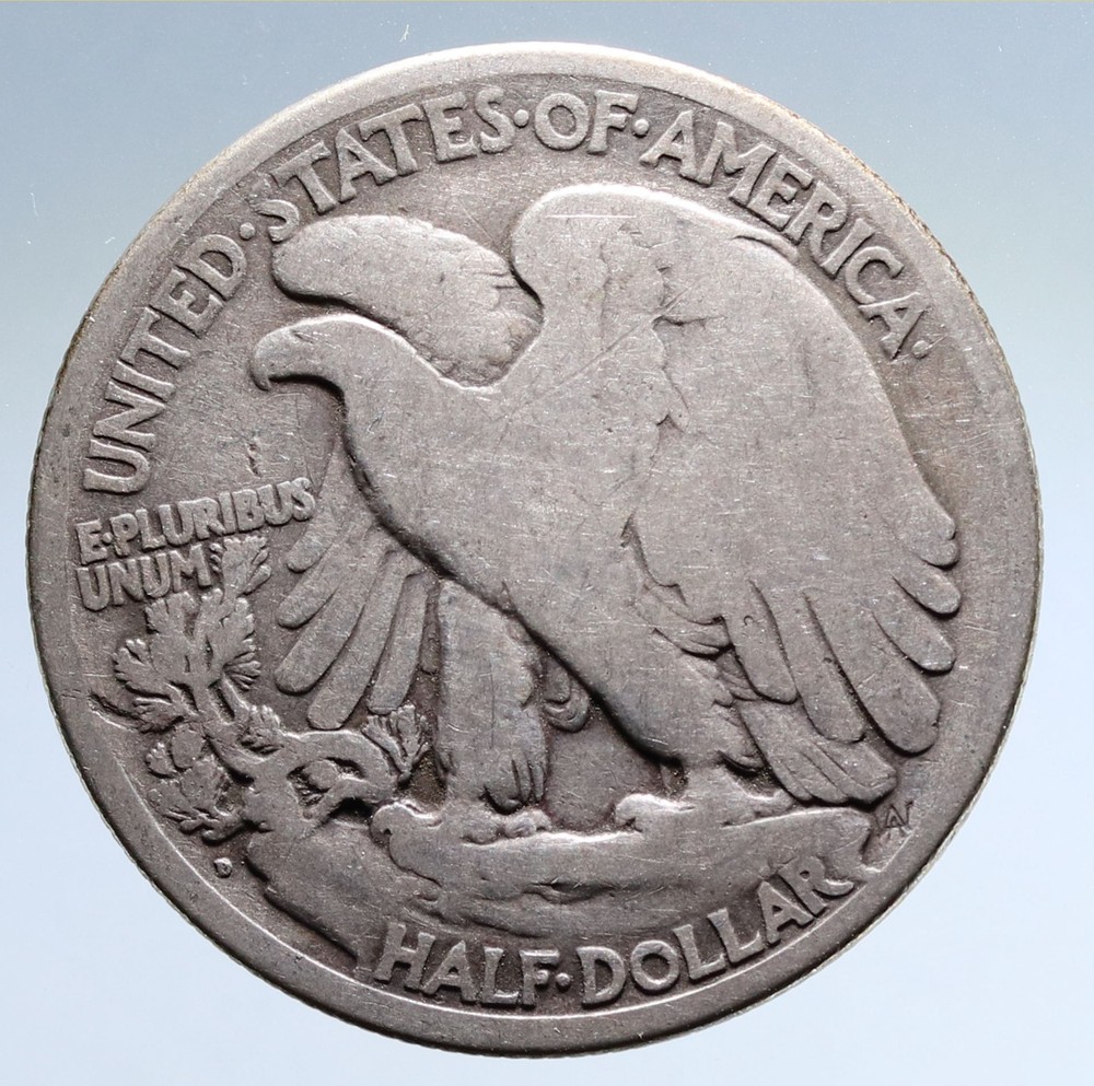 U.S. 1919-D Walking Liberty Silver Half Dollar