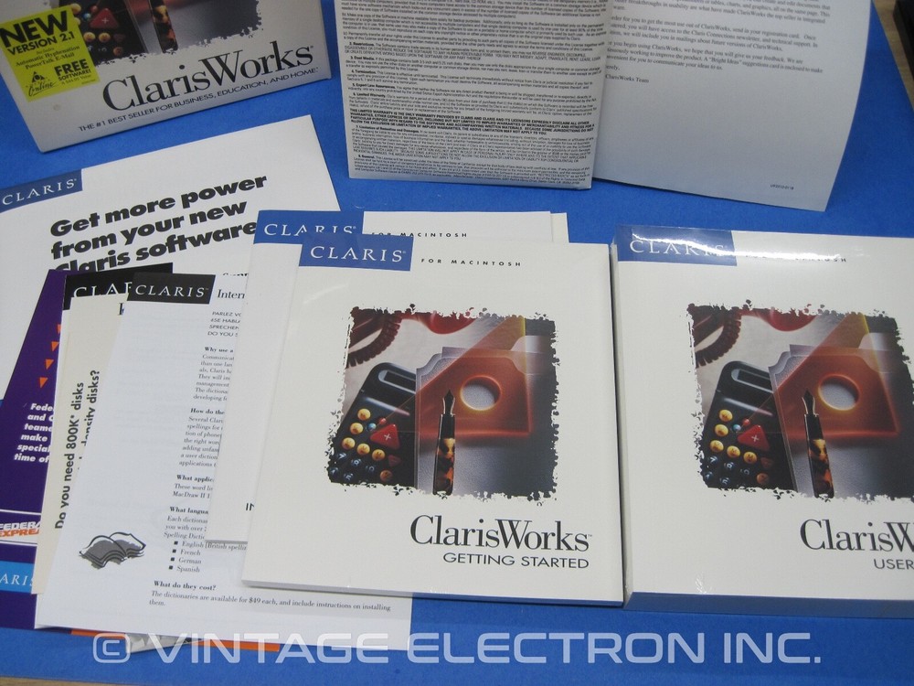 Vintage Apple Macintosh ClarisWorks Software - V2.1 - Complete Software 1993