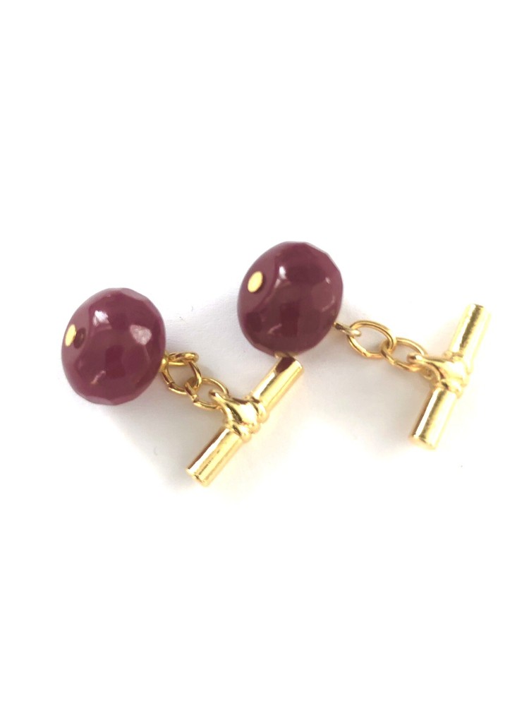 Ruby cufflinks chain link