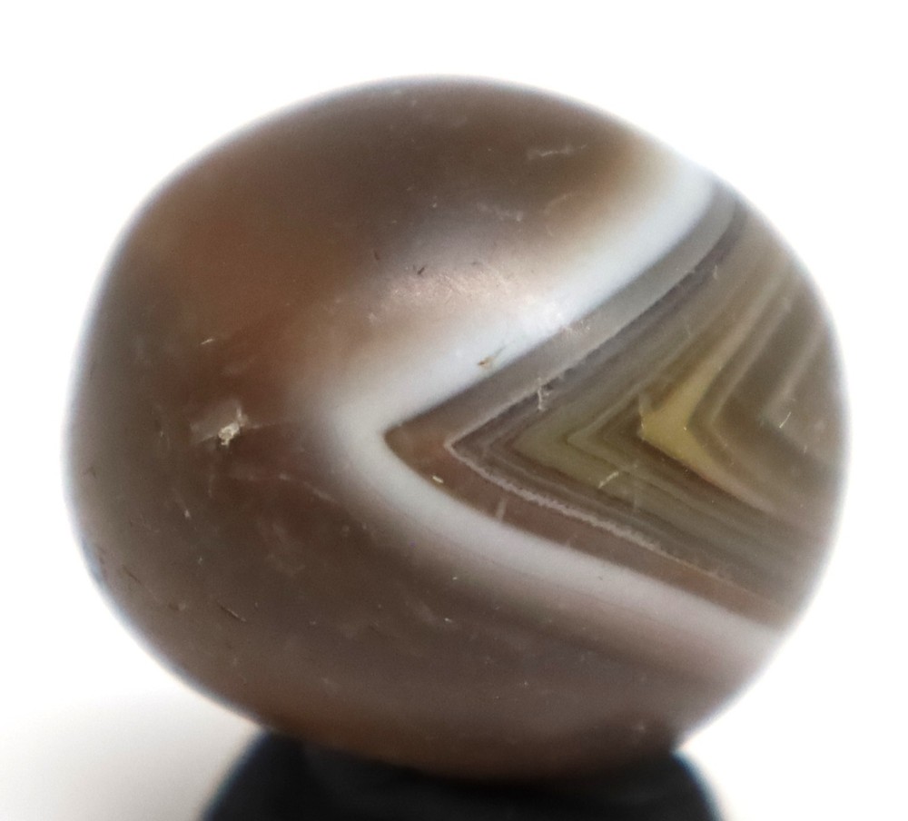 Authentic Ancient Banded Agate Stone Bead with Eye in Perfect Condition