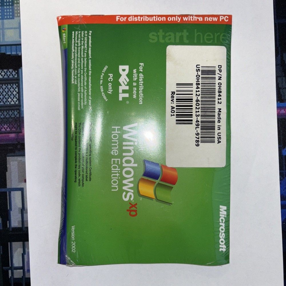 Microsoft Windows XP Home Edition 2002 Dell PC Brand New Sealed