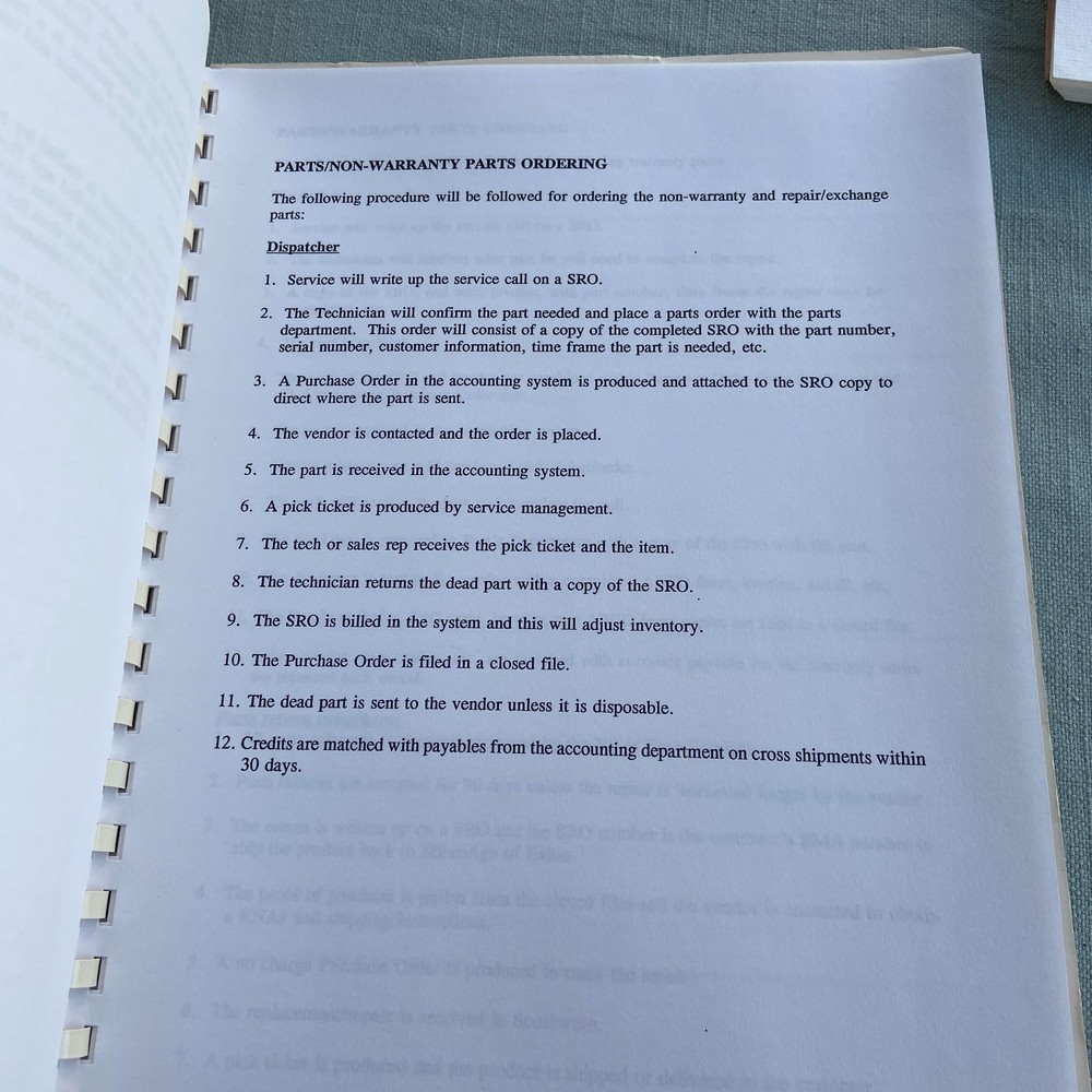 Vintage MicroAge Computer Solutions Technical Services Operations Manual Paper E