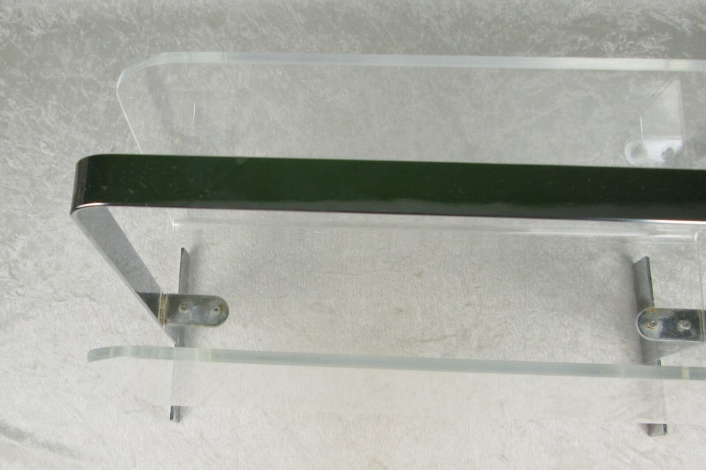 Milo Baughman Attributed Chrome and Lucite Magazine Rack Mid Century Modern