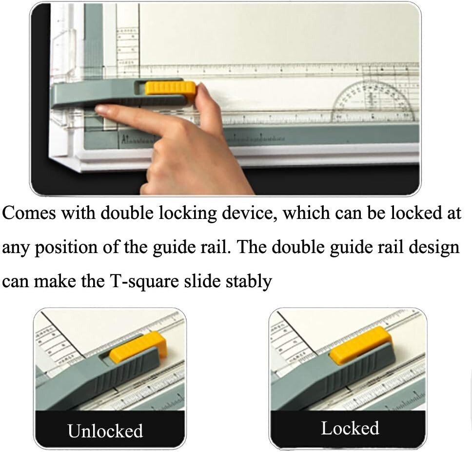 Versatile A3 Drawing Board Workstation with Sliding Ruler & Support Legs