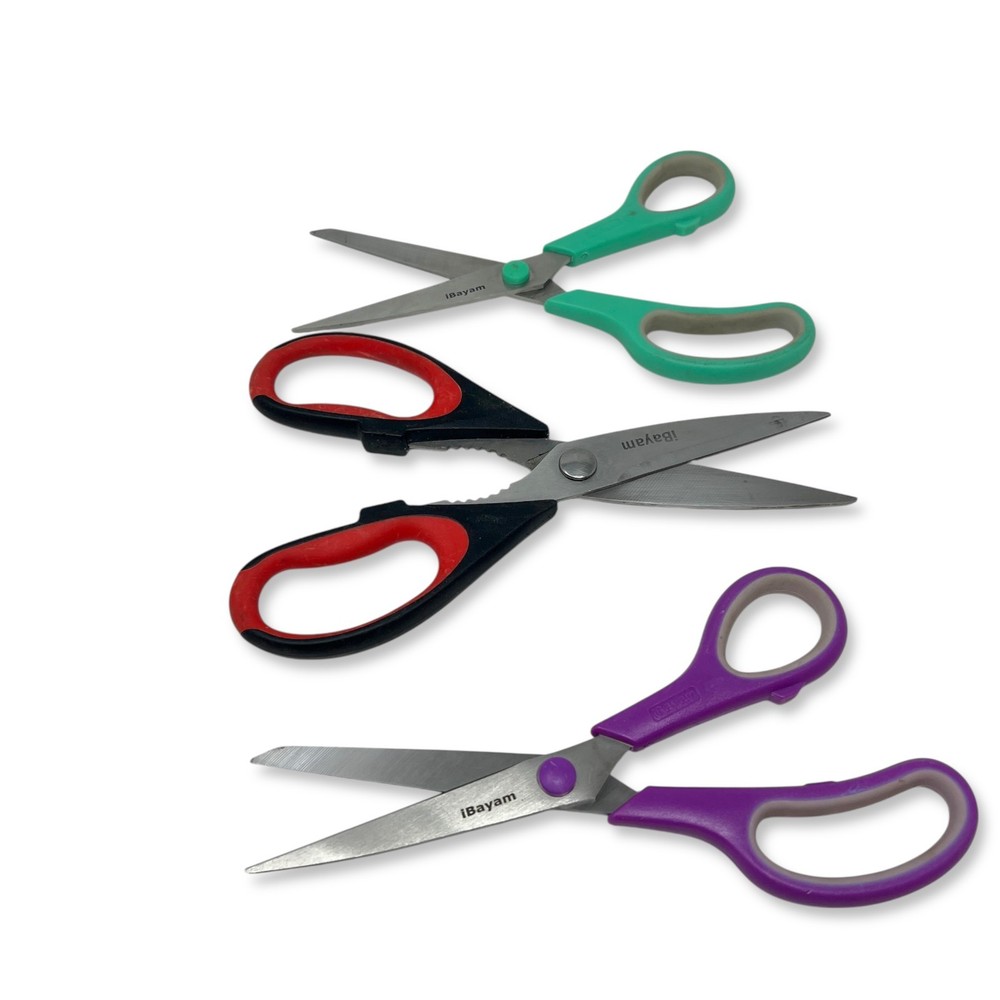 iBayam Multi-Purpose Mixed Scissors Lot, Kitchen All Purpose Shears, 3 Pcs
