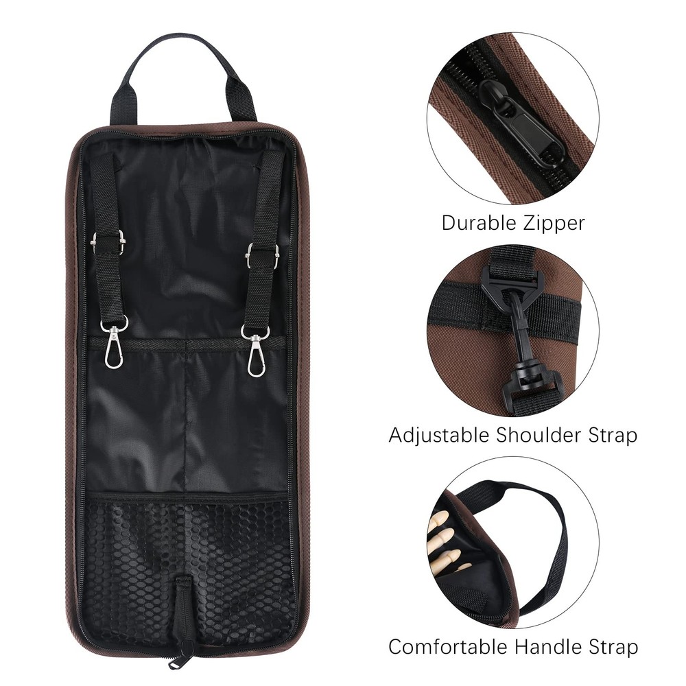 Drum Sticks Bag with 3 Pair Drumsticks, Drumstick Bag with Floor Tom Hook, Ca...