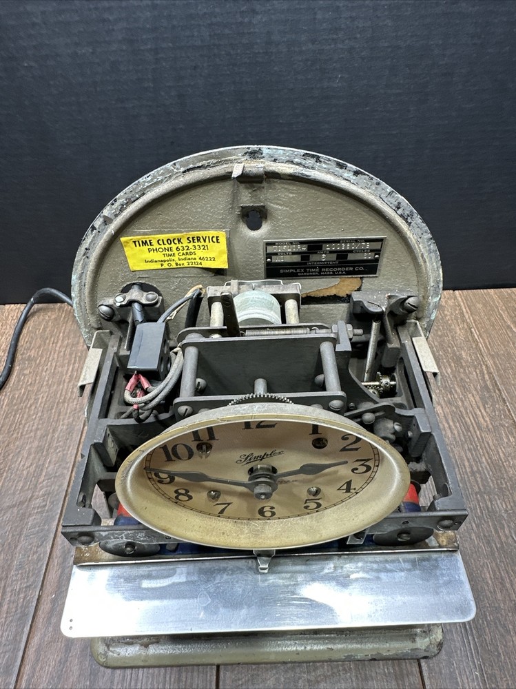 SIMPLEX TIME RECORDER COMPANY GARDNER MASSACHUSETTS U.S.A WORKS !!!