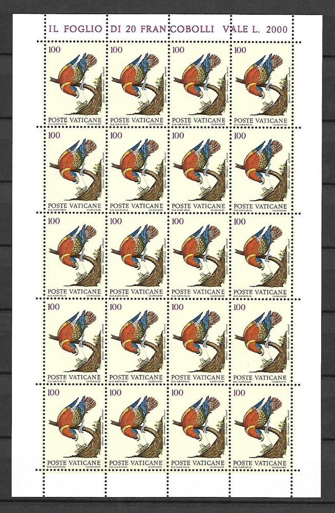 (FS249) Vatican 1989 Birds Albin Full Sheets MNH