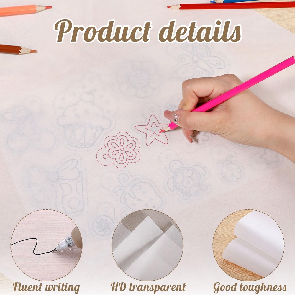 Tracing Paper Roll 17 Inch x 50 Yard White Translucent Pattern Sewing Drawing