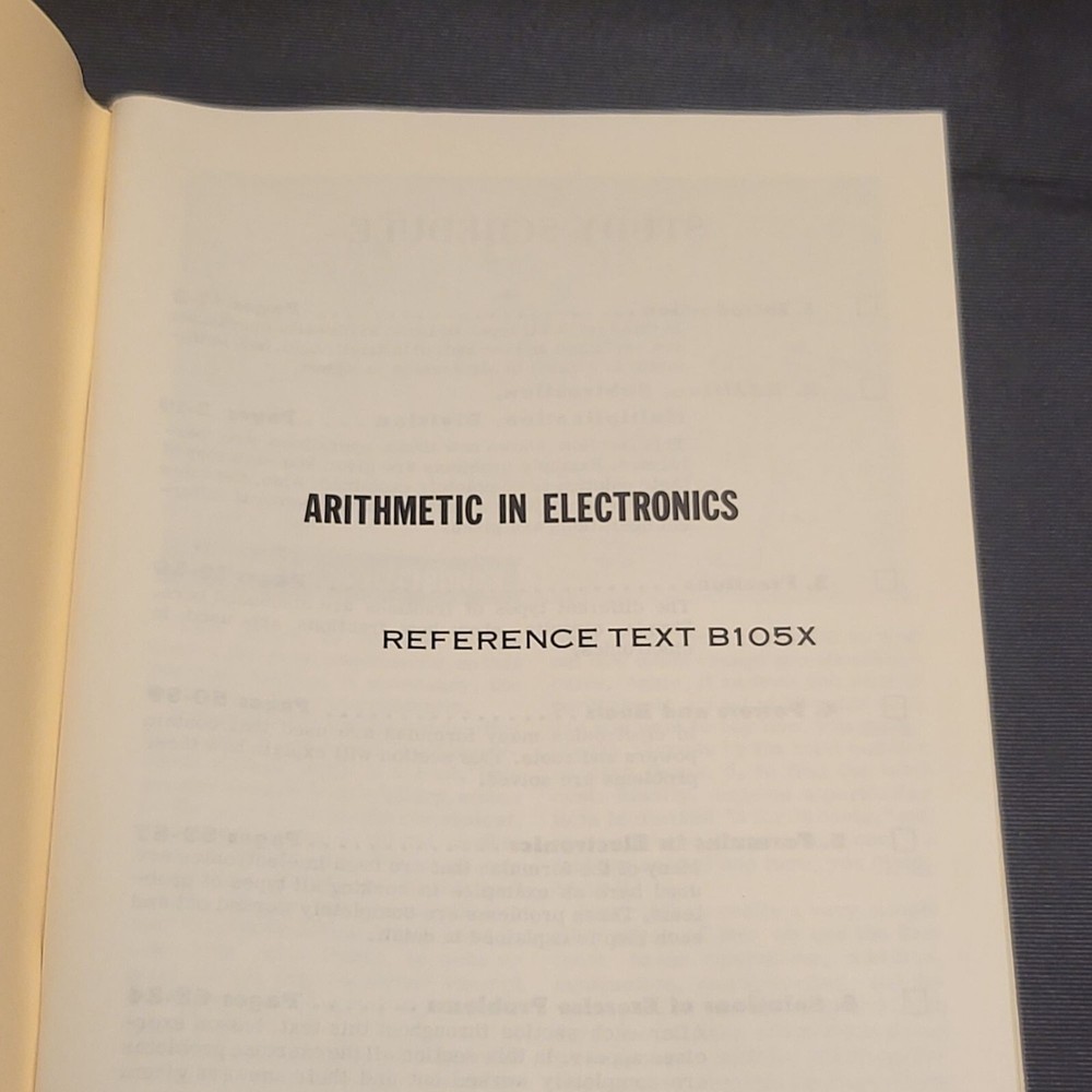 Arithmetic In Electronics Reference Text B105X National Radio Institute 1979 Ed.