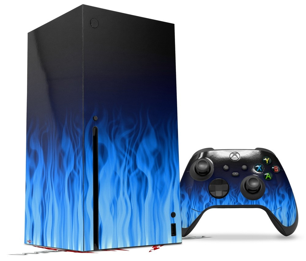 Skin Set for XBOX Series X Fire Blue